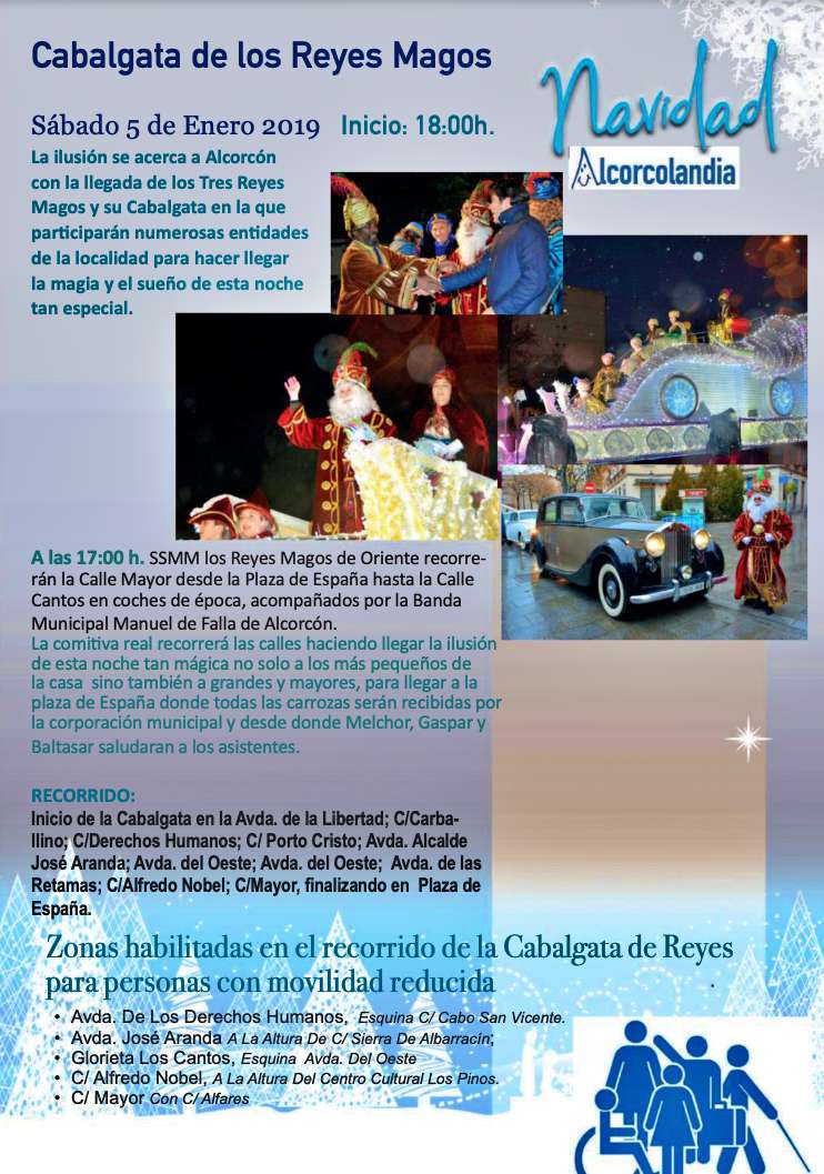 Recorrido de la cabalgata de Los Reyes Magos 2019