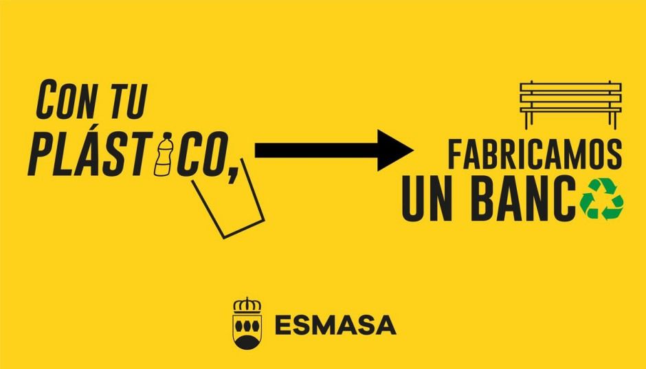 Alcorcón estrena bancos de plástico 100% reciclados 