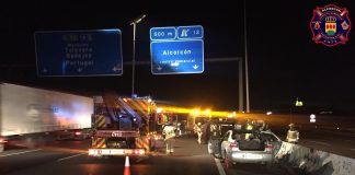 Accidentada noche en la A5 a la altura de Alcorcón