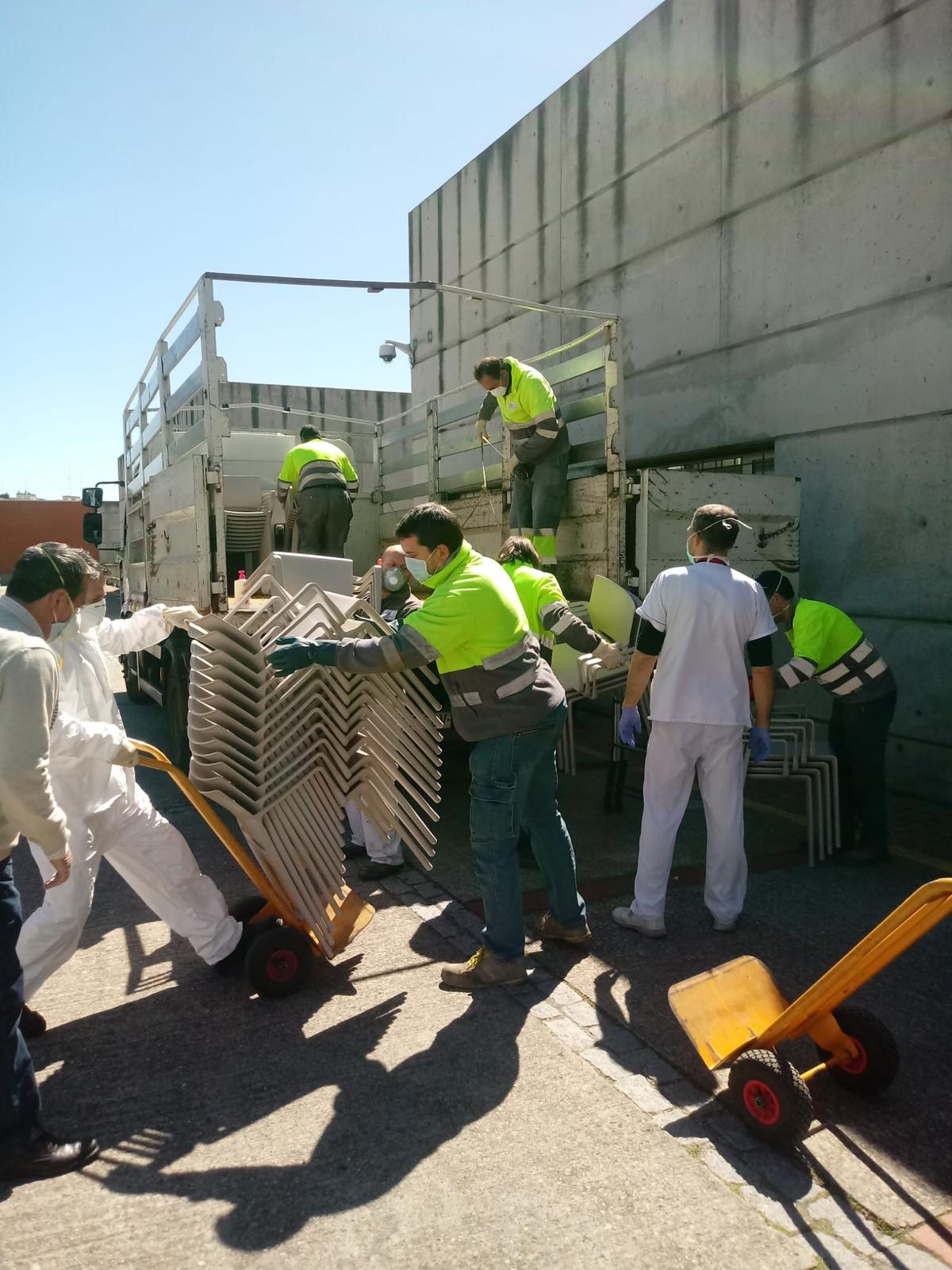 El Ejército habilita una nueva zona para atender a pacientes en el Hospital Fundación de Alcorcón