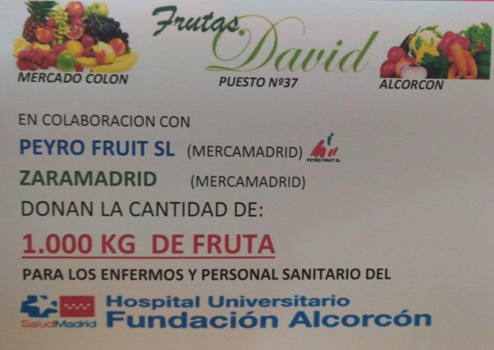 Frutas David dona 1.000 kilos de fruta al Hospital Fundación Alcorcón