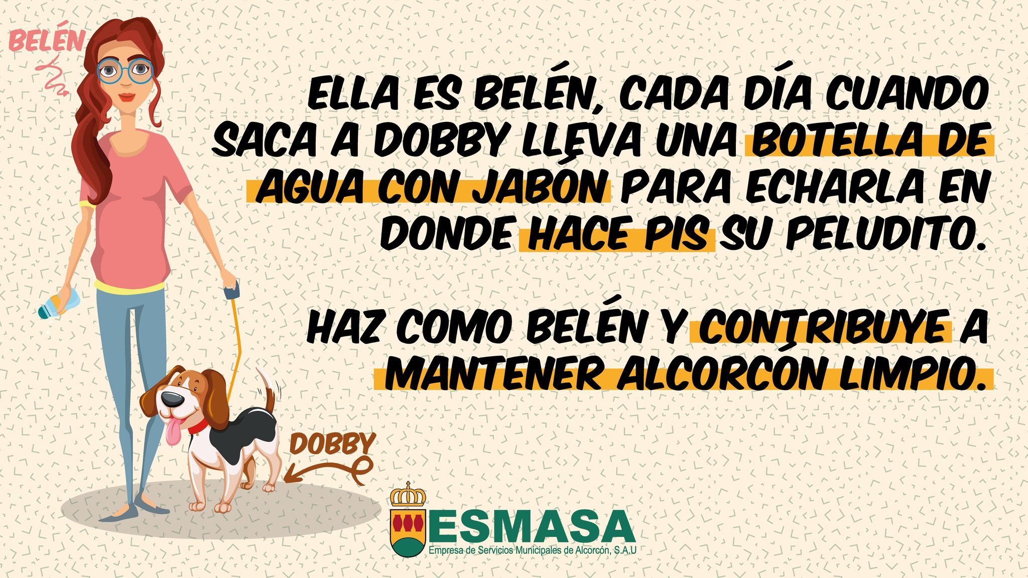 ESMASA Alcorcón inicia una campaña de limpieza en relación con las mascotas