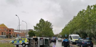 Incendio y accidente este martes en Alcorcón