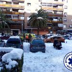 Lunes de hielo y frío en Alcorcón pero con tren, metro y bus