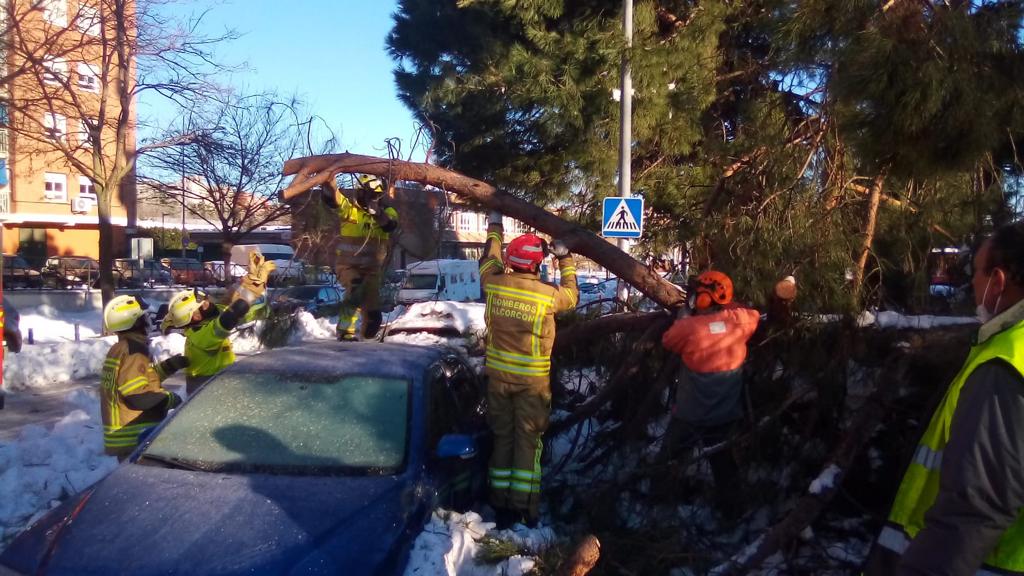 Alcorcón trabajando sin descanso ante la nieve y el hielo