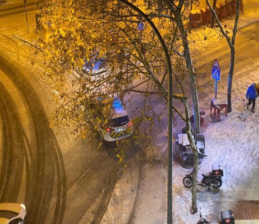 Importantes cortes de tráfico en Alcorcón y la M-40 por la nieve