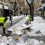 Lunes de hielo y frío en Alcorcón pero con tren, metro y bus