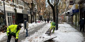 Lunes de hielo y frío en Alcorcón pero con tren, metro y bus