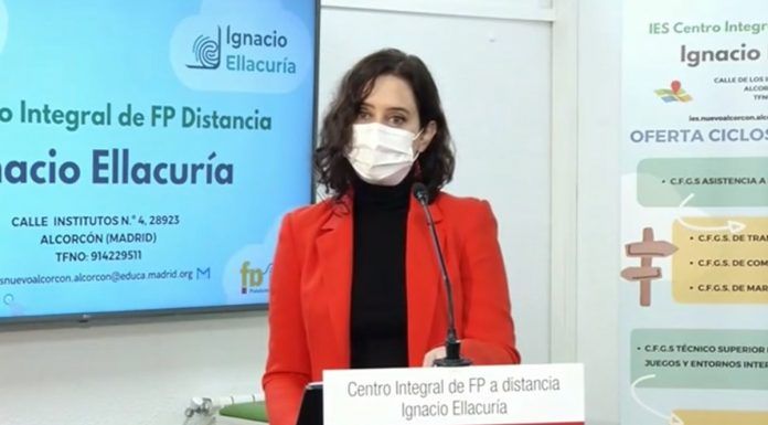 Isabel Díaz Ayuso visita el Ignacio Ellacuría de Alcorcón, que será “referencia” en formación profesional en España