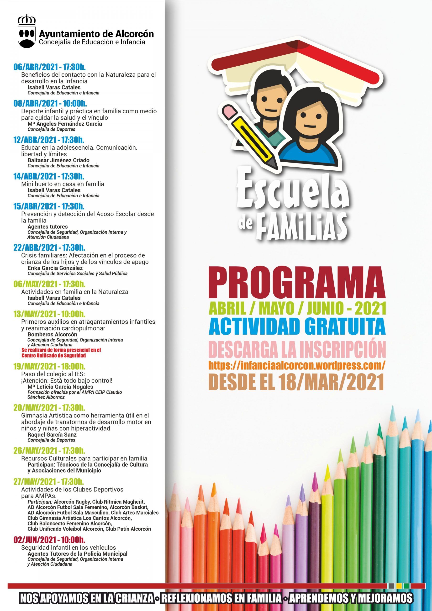 Nueva programación de la Escuela de Familias de Alcorcón