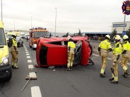 Aparatoso accidente en Alcorcón