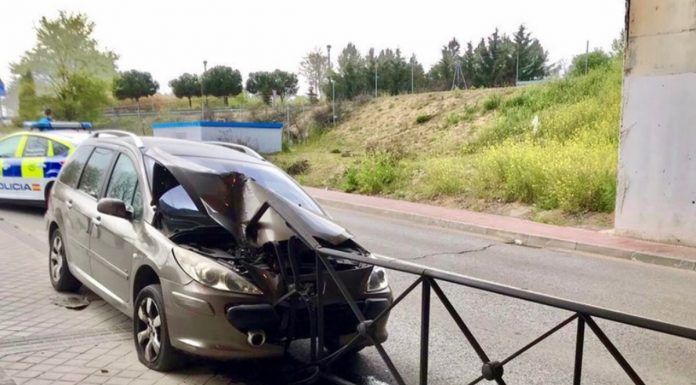 Espectacular accidente de tráfico en Alcorcón