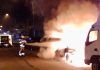 Aparatoso incendio de varios vehículos en Alcorcón