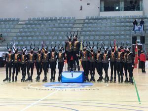 Las chicas del Club Patín Alcorcón, campeonas de la Copa de España de patinaje artístico