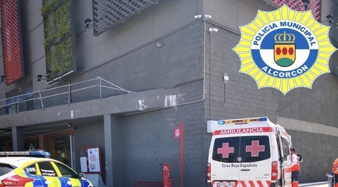 Caída de un hombre en un rocódromo de Alcorcón