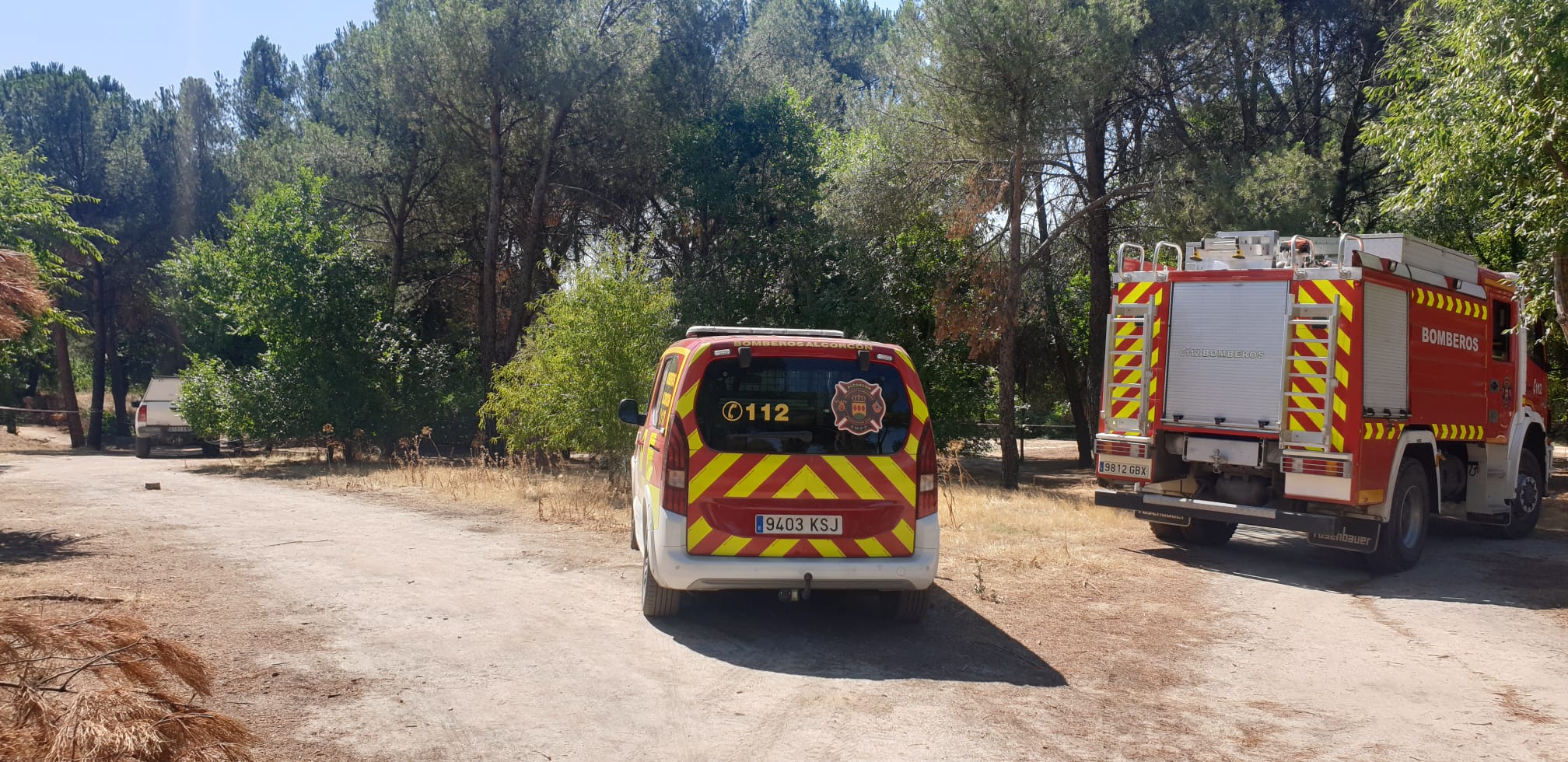 En Las Presillas de Alcorcón el fuego se apaga antes de que se produzca