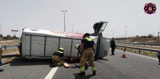 Accidente de tráfico e Incendio ayer en Alcorcón