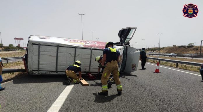 Accidente de tráfico e Incendio ayer en Alcorcón