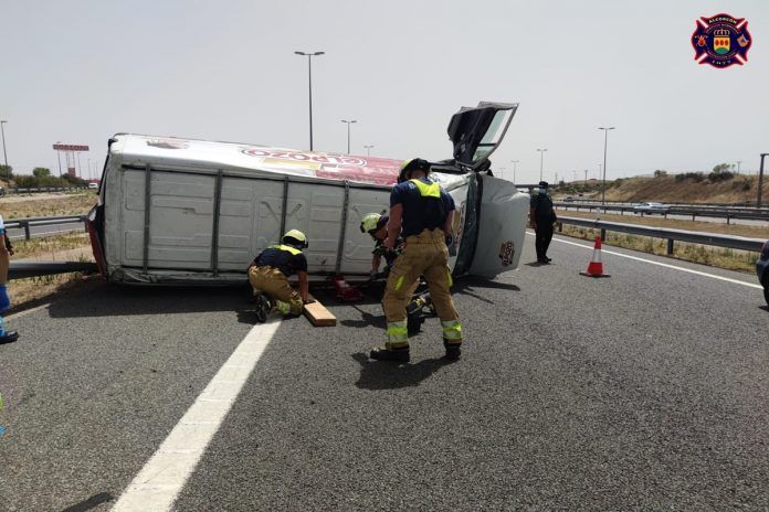 Accidente de tráfico e Incendio ayer en Alcorcón