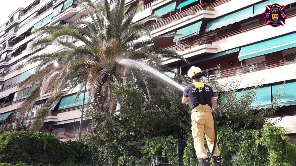 Accidente de tráfico e Incendio ayer en Alcorcón