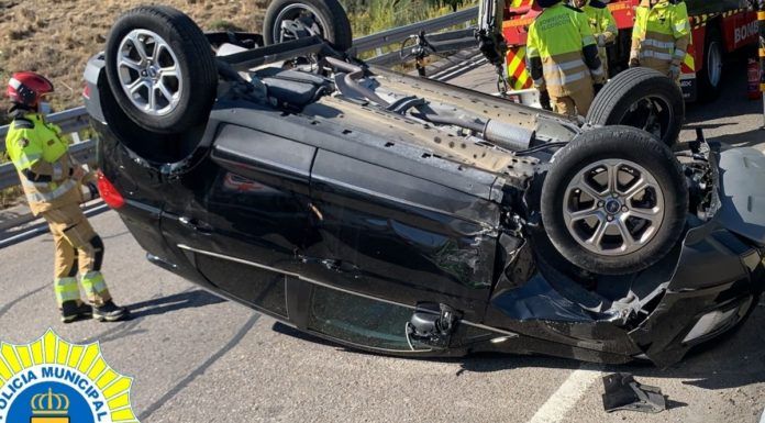 Impresionante accidente de tráfico hoy en Alcorcón