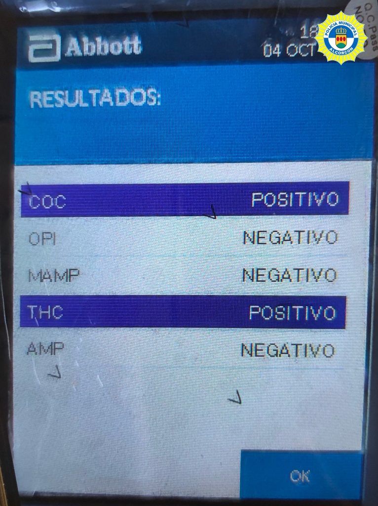 Cazan a un conductor consumiendo al volante en Alcorcón y da positivo en cocaína y otras drogas