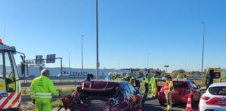 Accidente múltiple en la A-5 en Alcorcón