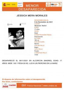 Buscan a una menor de edad desaparecida en Alcorcón