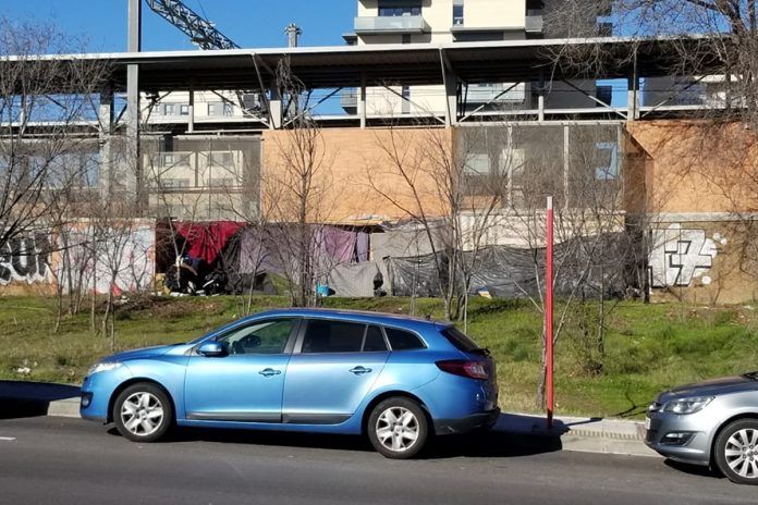 Asentamiento ilegal de chabolas en Alcorcón