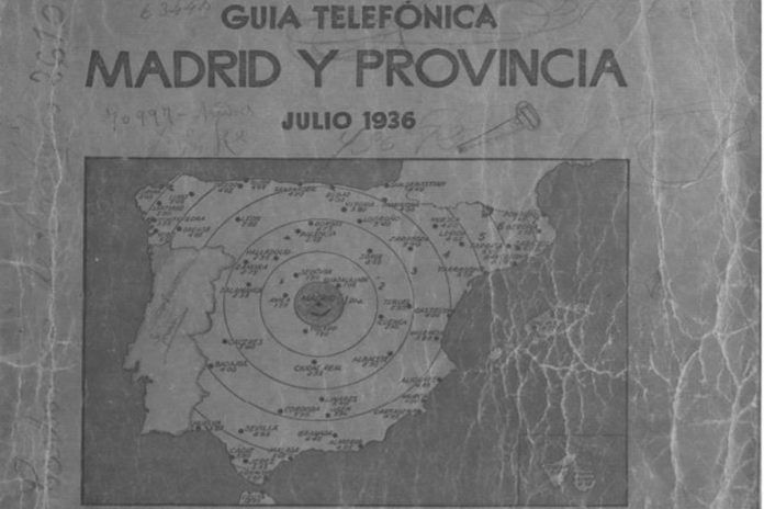 Así era la guía de teléfono en Alcorcón en 1936