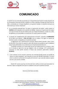 El Partido Popular critica una subvención de 20.000 euros a UGT en Alcorcón