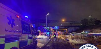 Salida de un vehículo de la vía en la A5 en Alcorcón