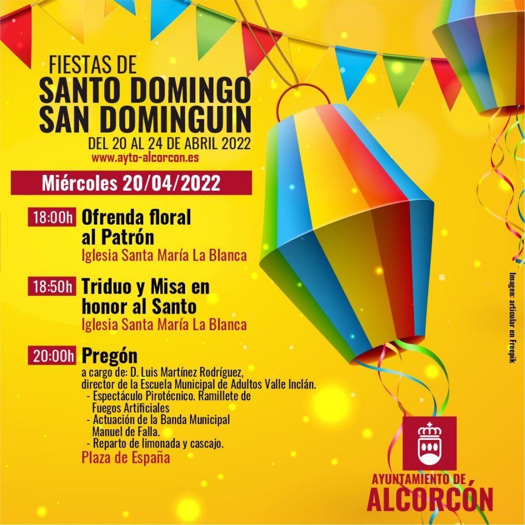 Calendario de las Fiestas de Santo Domingo y San Dominguín 2022 en Alcorcón