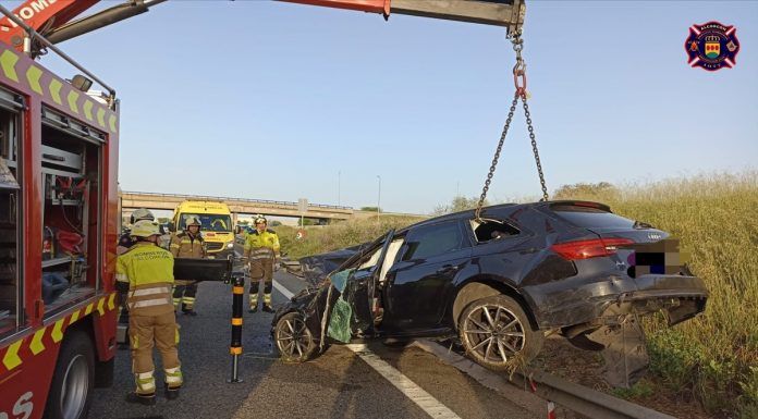 Aparatoso accidente en la A-5 en Alcorcón