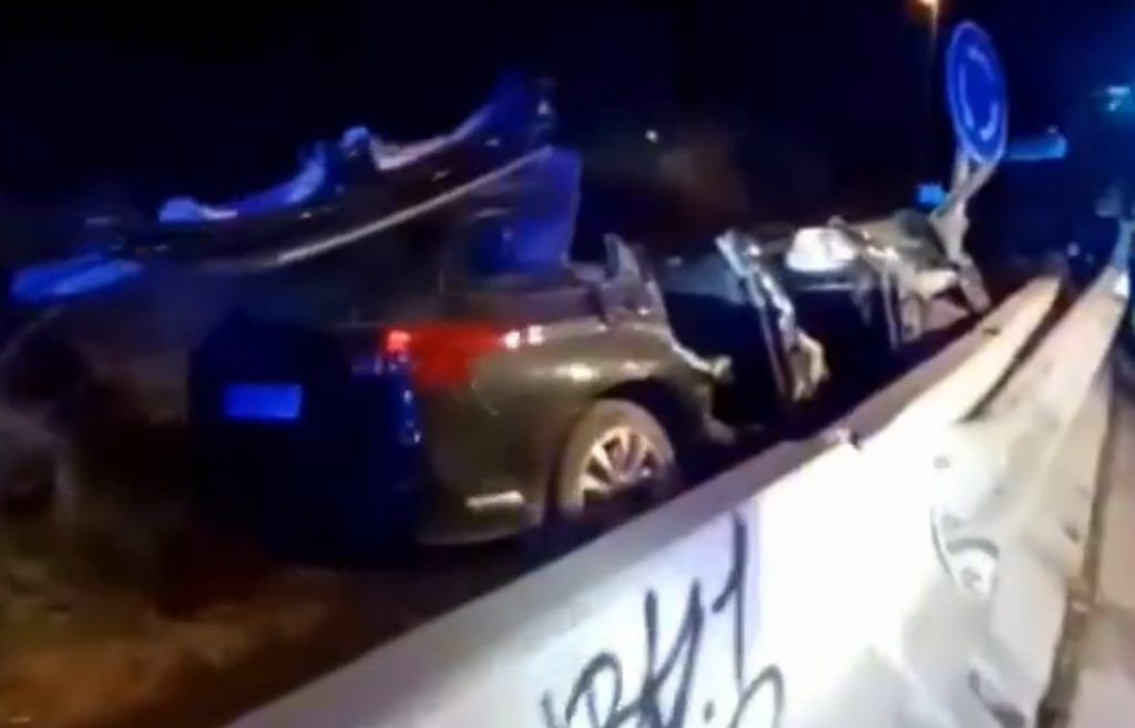 Accidente espectacular de un coche en Alcorcón