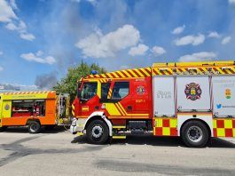 Gran incendio producido en un polígono industrial de Alcorcón