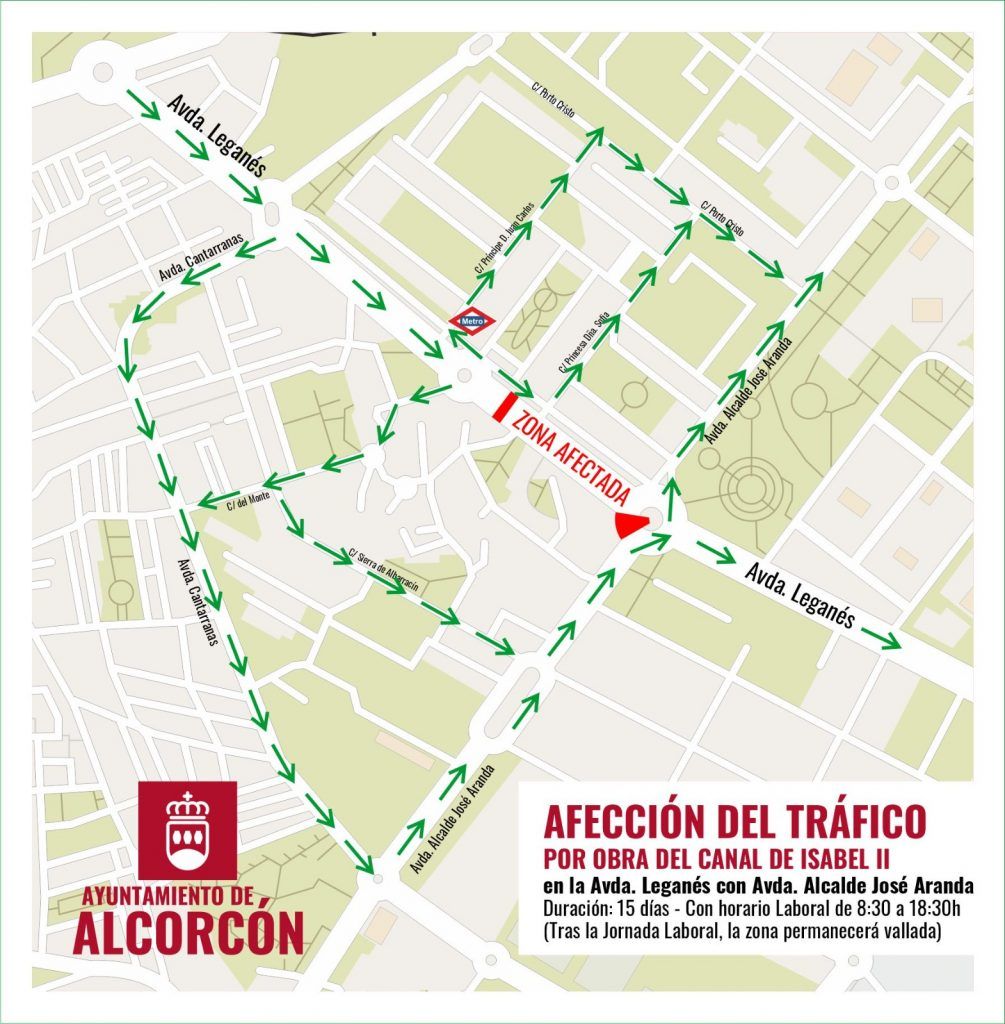 Obras importantes durante varias semanas en Alcorcón