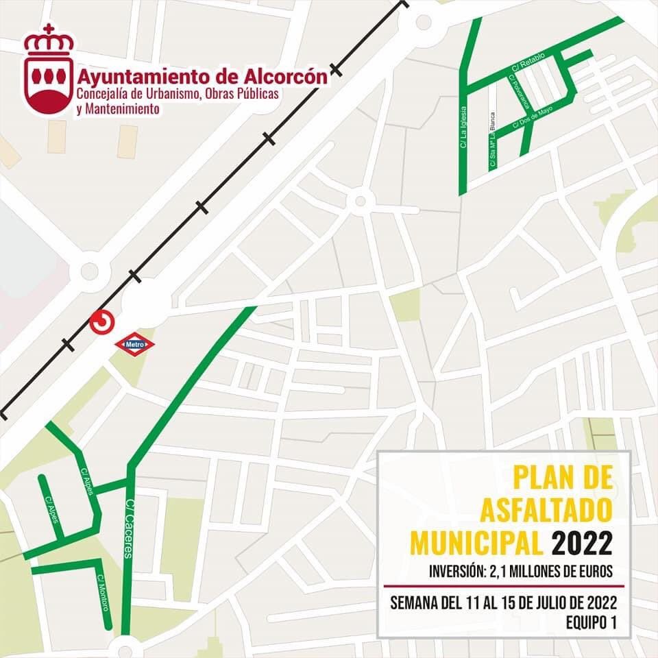 El Plan de Asfaltado de Alcorcón continúa en nuevas calles