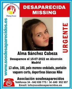 Desaparecida una niña de trece años en Alcorcón