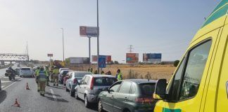 Accidente múltiple en carretera en Alcorcón