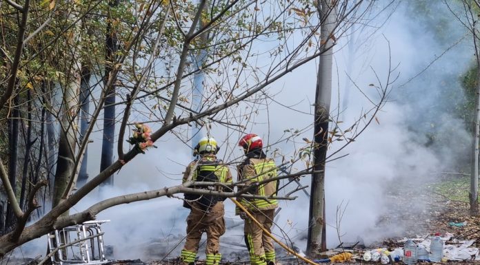 Producido un incendio en una infravivienda de Alcorcón