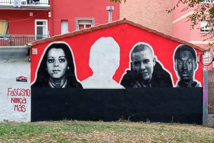 Pintan un mural en Alcorcón en homenaje a cuatro jóvenes asesinados