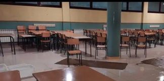 Se inunda el comedor del Colegio Fuente del Palomar de Alcorcón