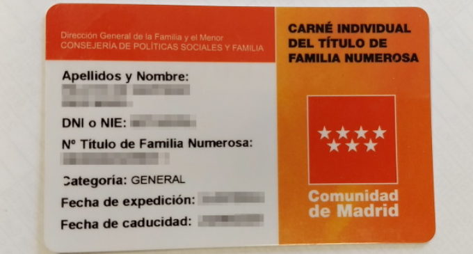 Novedad importante para las familias numerosas de Alcorcón y de todo ...