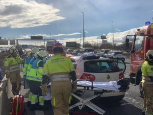 Accidente múltiple en la carretera A5 a su paso por Alcorcón