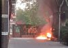 Incendian la terraza de un bar de Alcorcón