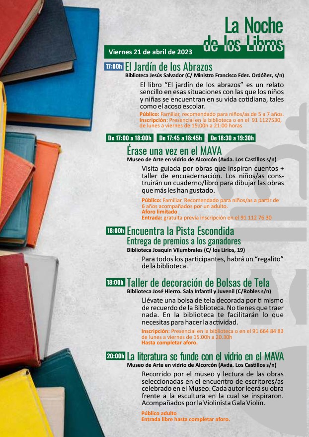 Programación especial en Alcorcón con motivo del Día del Libro