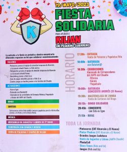 Fiesta solidaria por el pequeño Kilian, un niño de Alcorcón con parálisis cerebral