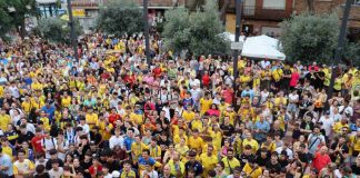 Resaca teñida de amarillo en Alcorcón