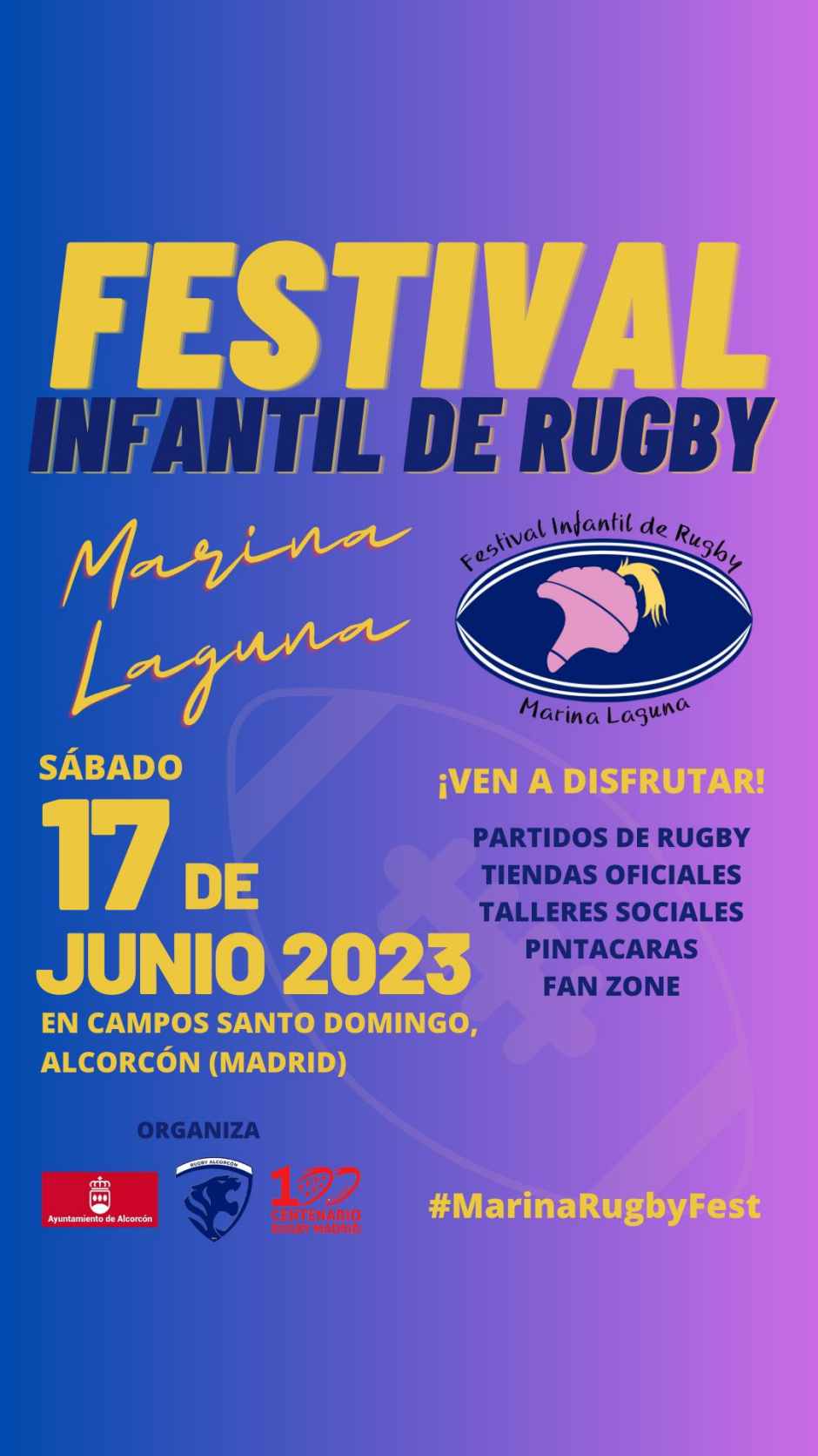 El Festival Infantil de Rugby Marina Laguna llega a Alcorcón